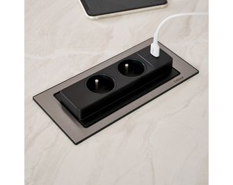 Bloc prise rectangulaire push rotatif