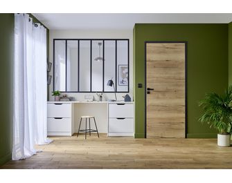 Bloc-porte Roxie chêne industriel bâti fin de chantier