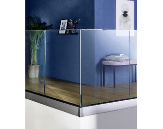 Balustrade intérieure Claire en verre, profilé gris