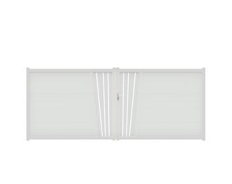 Portail battant Aluminium Pise décor feuille sur-mesure