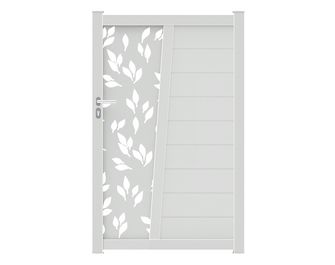 Portillon aluminium Pise décor feuille sur-mesure