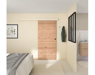 Porte coulissante NAIADE chêne plaqué à condamnation