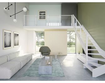 Escalier Aria quart tournant bas rampe Emerence