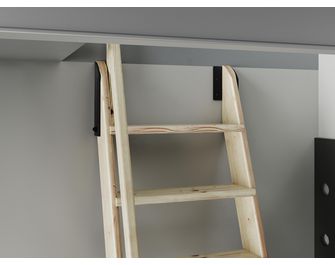 Echelle rabattable avec rampe en sapin brut