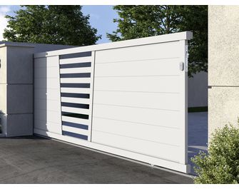 Portail coulissant Aluminium Pise avec barreaux