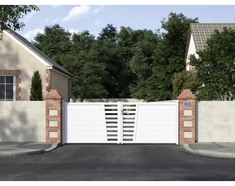 Portail battant Aluminium Pise avec barreaux
