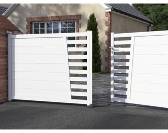 Portail battant Aluminium Pise avec barreaux