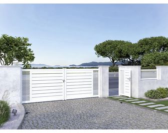 Portail coulissant Aluminium Catane décor moucharabieh sur-mesure