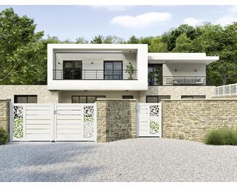 Portail battant Aluminium Catane galet