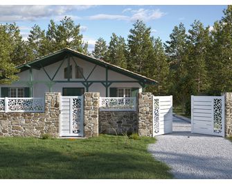 Portail battant Aluminium Catane galet