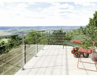 Kit balustrade Inoca tubes pose latérale 2,4M