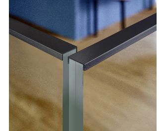 Balustrade intérieure Claire en verre Claire, profilé noir