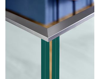 Balustrade intérieure Claire en verre blanc mat, profilé gris