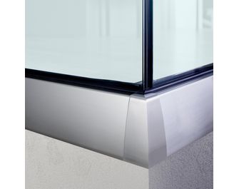 Balustrade intérieure Claire en verre blanc mat, profilé gris