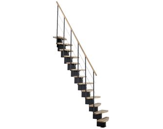 Escalier gain de place Bali 2 hêtre, droit avec rampe