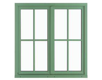 Fenêtre bois exotique ARBOREAL finition couleur verte
