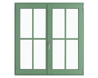 Fenêtre bois exotique ARBOREAL finition couleur verte