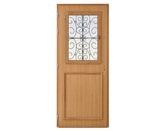 Porte d'entrée Anne-Sophie Chêne avec châssis ouvrant sur-mesure