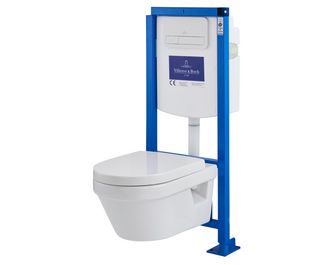 Pack WC suspendu sans bride Alex ronde, abattant, bâti sol & plaque de commande