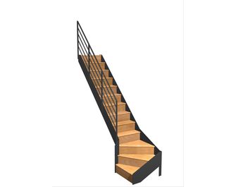 Escalier Esteban quart tournant bas rampe Fera