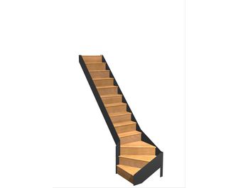 Escalier Esteban quart tournant bas rampe sans rampe