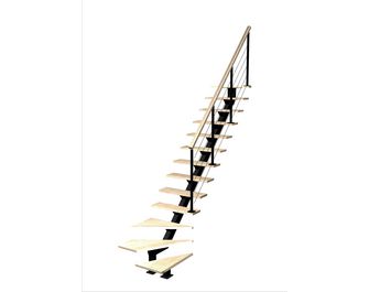 Escalier Elliot quart tournant bas rampe Cubik câbles