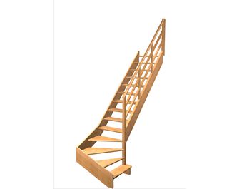 Escalier Aria quart tournant bas marche débordante rampe Eden