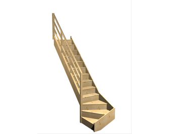 Escalier Faubourg quart tournant bas rampe Eden