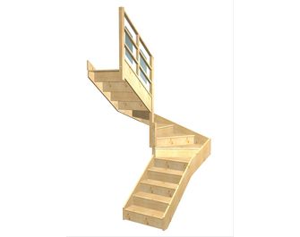 Escalier Faubourg double quart tournant intermédiaire rampe Eden