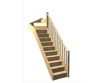 Escalier Faubourg quart tournant haut rampe Moulure