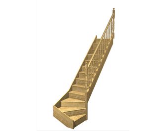 Escalier Faubourg quart tournant bas rampe Antique