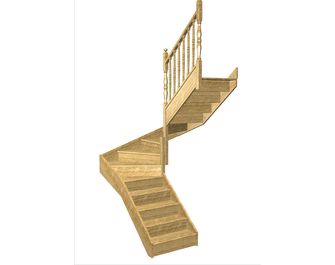 Escalier Faubourg double quart tournant intermédiaire rampe Antique