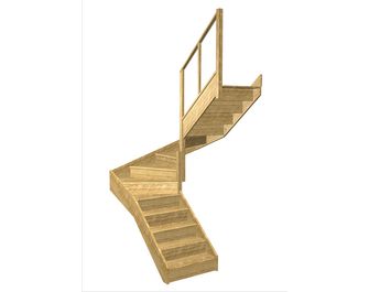 Escalier Faubourg double quart tournant intermédiaire rampe Emerence