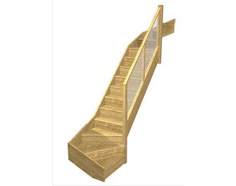 Escalier Faubourg double quart tournant haut & bas rampe Emerence