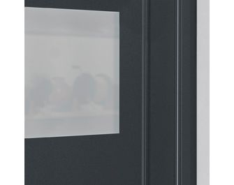 Porte de service aluminium ANAE Gris avec  barillet et poignée