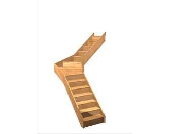 Escalier Faubourg quart tournant intermédiaire sans rampe