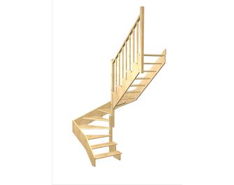 Escalier Ouessant double quart tournant intermédiaire sans rampe