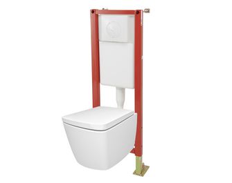 Pack WC suspendu cuvette ISA, bâti sol & mur CHRIS
