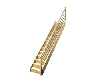 Escalier Faubourg droit rampe Régate tubes acier