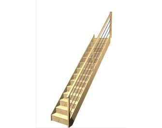 Escalier Faubourg droit rampe Régate tubes inox