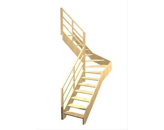 Escalier Aria quart tournant intermédiaire rampe Eden