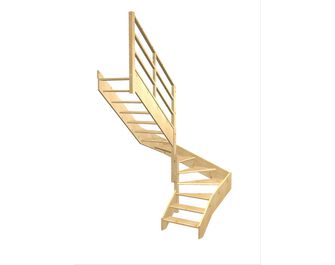 Escalier Aria double quart tournant intermédiaire rampe Eden