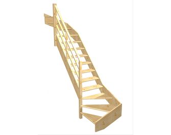 Escalier Aria double quart tournant haut & bas rampe Eden