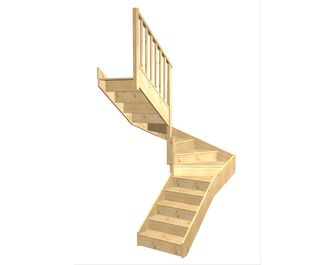 Escalier Faubourg double quart tournant intermédiaire rampe Idéal
