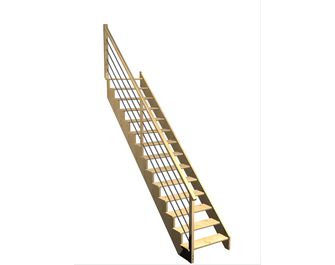 Escalier Ouessant droit rampe Régate tubes acier