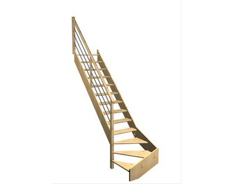 Escalier Aria quart tournant bas rampe Régate tubes inox