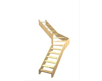 Escalier Aria quart tournant intermédiaire sans rampe