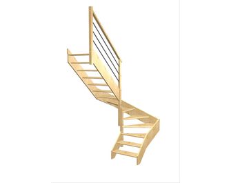 Escalier Aria double quart tournant intermédiaire rampe Régate tubes inox
