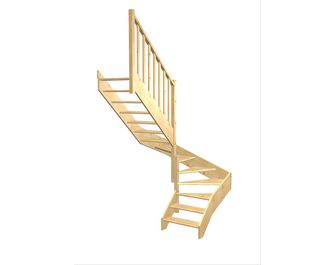Escalier Aria double quart tournant intermédiaire sans rampe