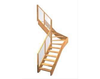 Escalier Aria quart tournant intermédiaire rampe Emerence